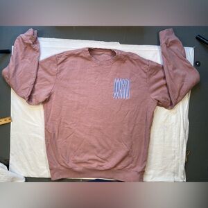 Outdoor Voices pullover sweatshirt, crew neck,‎ soft pink, size Medium